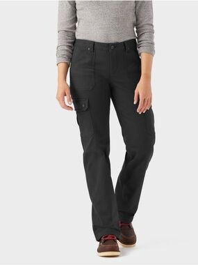 *DULUTH TRADING CO* Black Thick Fleece Lined Cargo Pants Size 4